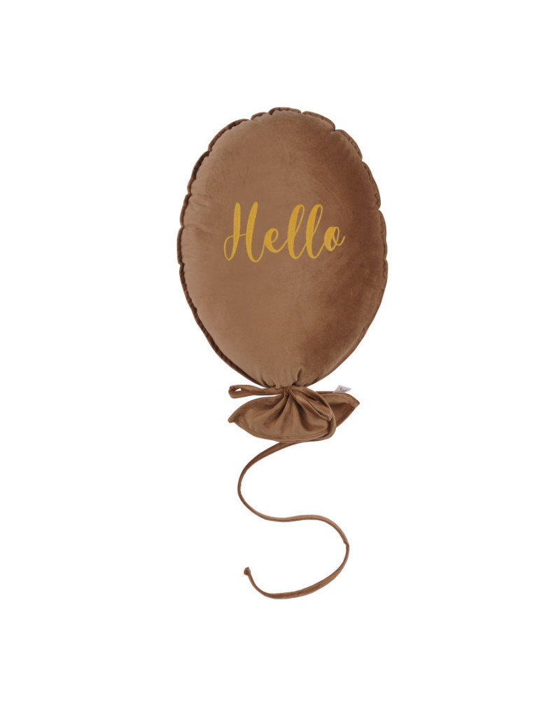 Ballon coussin velours bronze dorée HELLO