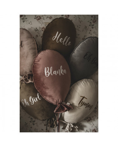 Ballon coussin velours bronze dorée HELLO