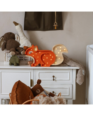 lampe en bois veilleuse écureuil