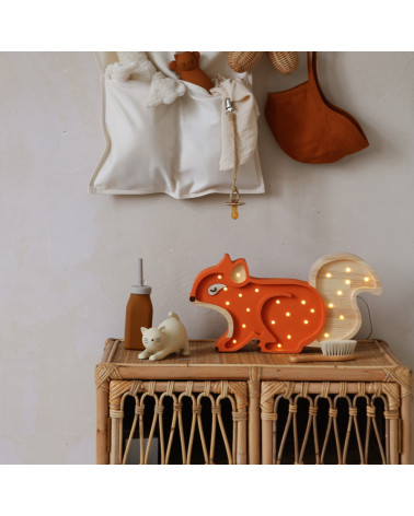 lampe en bois veilleuse écureuil