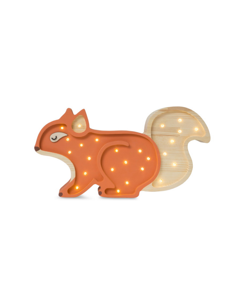 Lampe veilleuse en bois écureuil