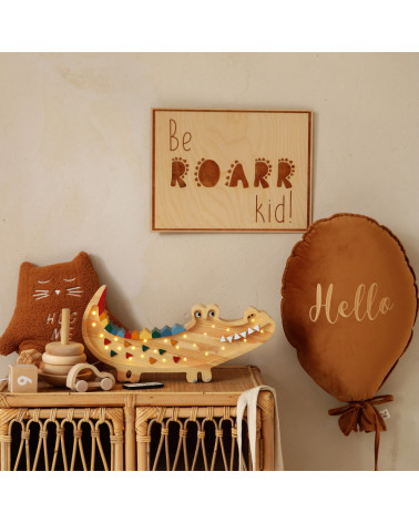 Lampe veilleuse en bois crocodile wood