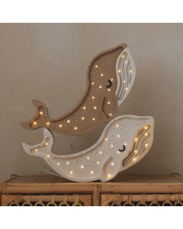 Lampe veilleuse en bois baleine cannelle