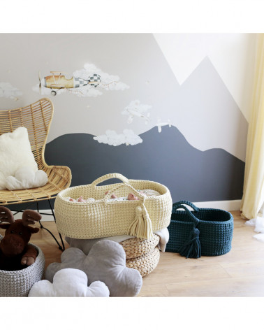 Couffin bébé en crochet- Vanille