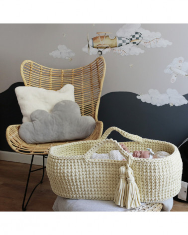 Couffin bébé en crochet- Vanille