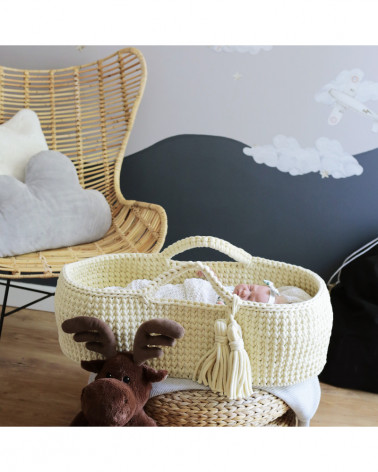 Couffin bébé en crochet- Vanille