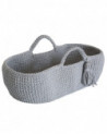 Couffin bébé en crochet - gris clair
