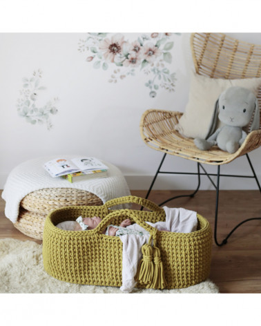 Coffin bébé en crochet - kiwi
