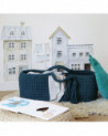 Couffin bébé en crochet - bleu pétrole