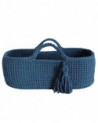 Couffin bébé en crochet - bleu pétrole