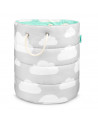 Panier à jouets nuages menthe et gris