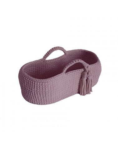 Couffin bébé en crochet - rose