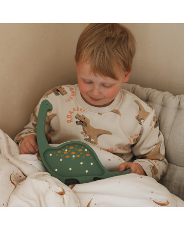 Lampe veilleuse en bois mini - dino military green