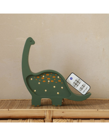 Lampe veilleuse en bois mini - dino military green
