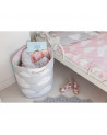 panier à jouets nuages rose