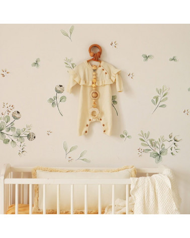 Stickers délicates feuilles vertes