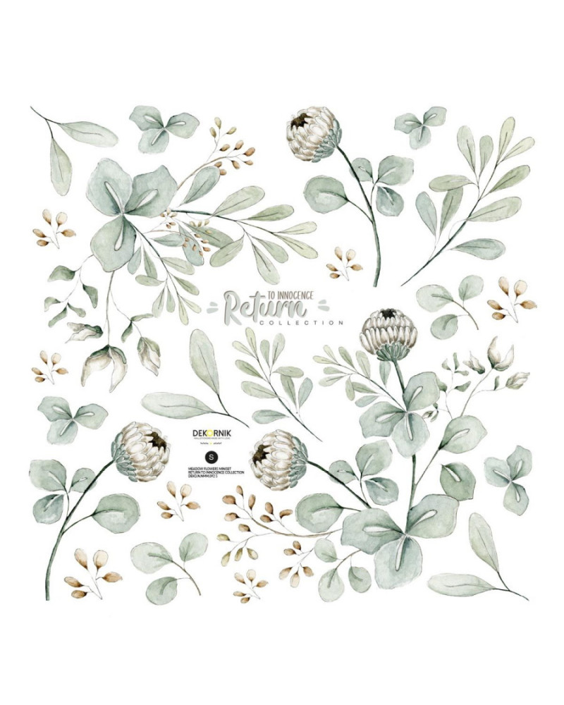 Stickers délicates feuilles vertes