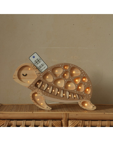 Lampe veilleuse en bois tortue - Sand