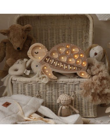 Lampe veilleuse en bois tortue - Sand little lights