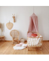Ciel de lit Rose en mousseline de coton
