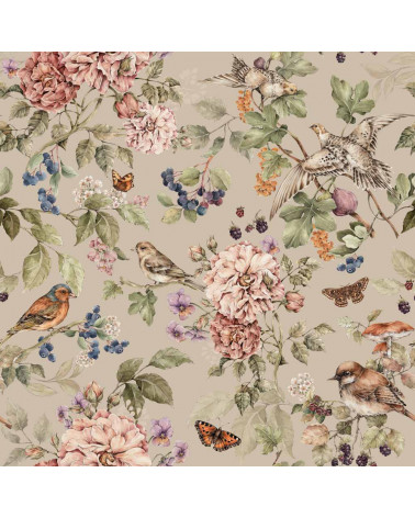 Echantillon papier peint paradis secret fond neutre