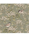 Echantillon papier peint oiseaux et printemps vert