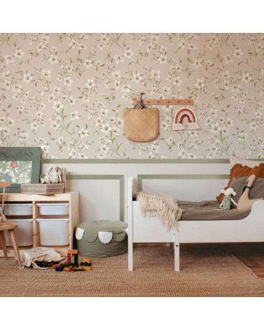 Papier peint enfant premières fleurs du printemps