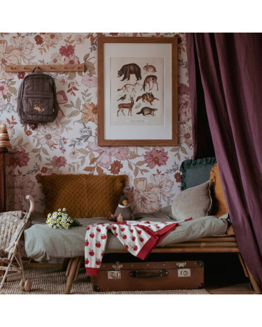 Papier peint enfant fleurs arc-en-ciel