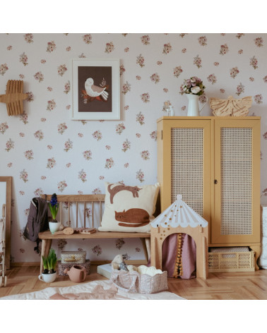 Papier peint enfant - mini bouquets vintage