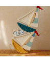 Mini veilleuse en bois - voilier moutarde