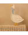 Lampe veilleuse en bois oie avec un nœud bleu Little lights