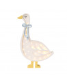 Lampe veilleuse en bois oie avec un nœud bleu Little lights