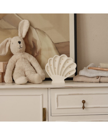 Lampe veilleuse en bois coquillage mini - pearl white little lights