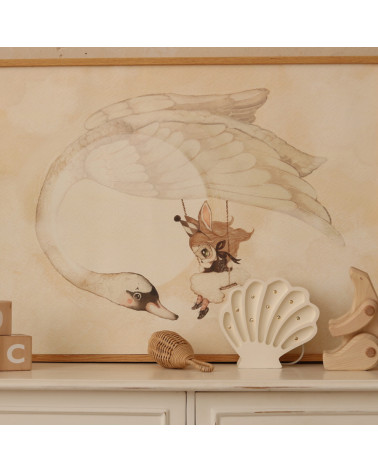 Lampe veilleuse en bois coquillage mini - pearl white little lights