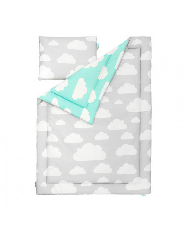 parure de lit nuages gris