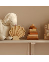 Lampe veilleuse en bois coquillage mini - bois naturel little lights