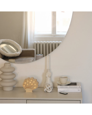 Lampe veilleuse en bois coquillage mini - bois naturel little lights