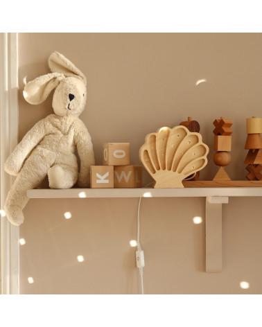 Lampe veilleuse en bois coquillage mini - bois naturel little lights