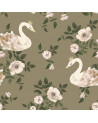Papier peint enfant royaume des cygnes font vert