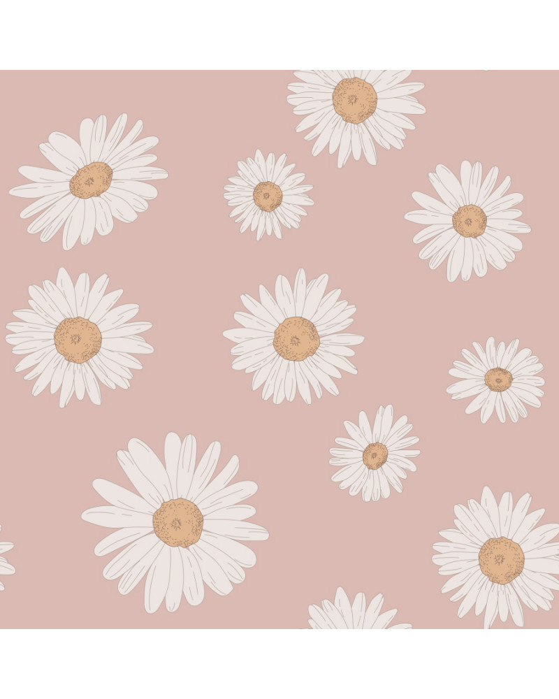Papier peint enfant pâquerettes rose - Tuscan Daisies