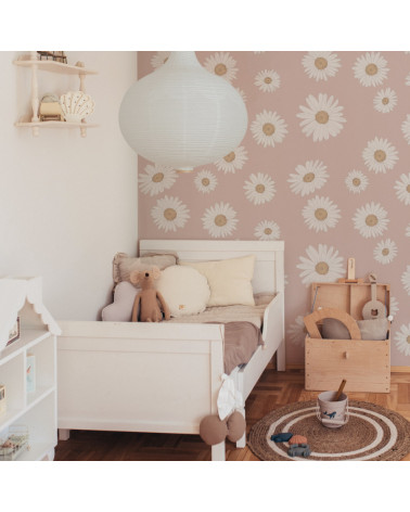 Papier peint enfant pâquerettes rose - Tuscan Daisies