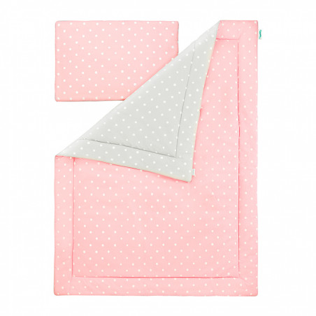 Parure de lit rose et gris