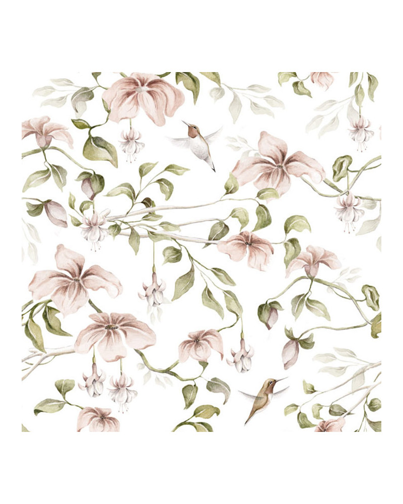 Echantillon papier peint enfant paradise trees fond blanc