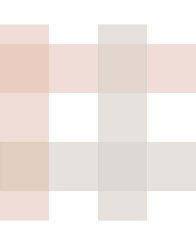 échantillon papier peint enfant à carreaux Provence beige et rose - Grand