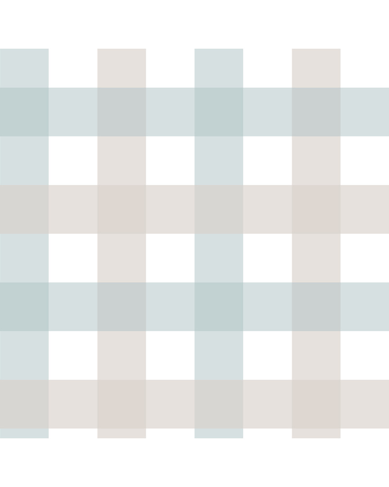 échantillon papier peint à carreaux Provence beige bleu - moyen