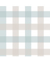 échantillon papier peint à carreaux Provence beige bleu - moyen