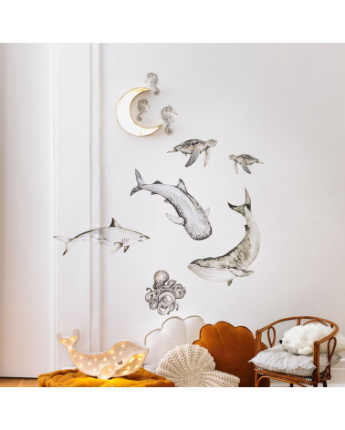 Sticker enfant poissons des océans