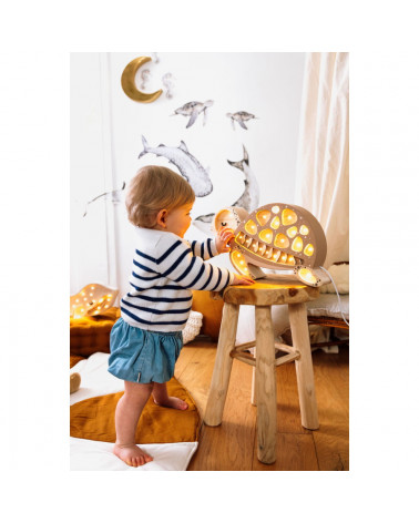 Lampe veilleuse en bois tortue - Sand Dune
