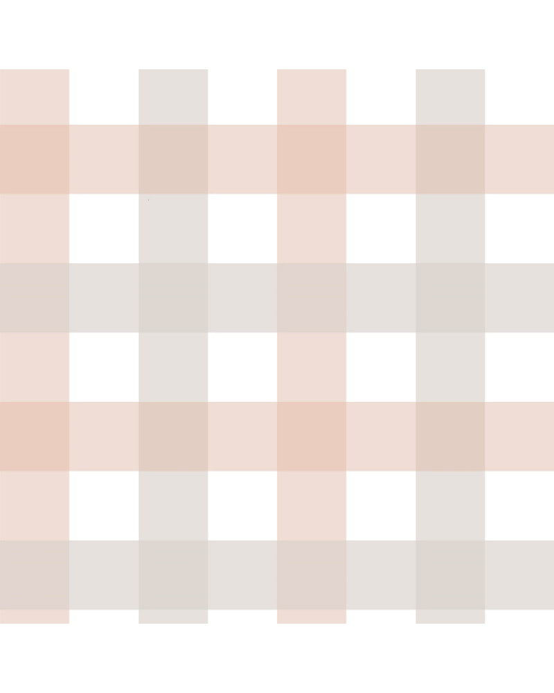 Papier peint enfant à carreaux Provence rose beige - moyen