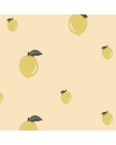 Papier peint enfant citrons saumon